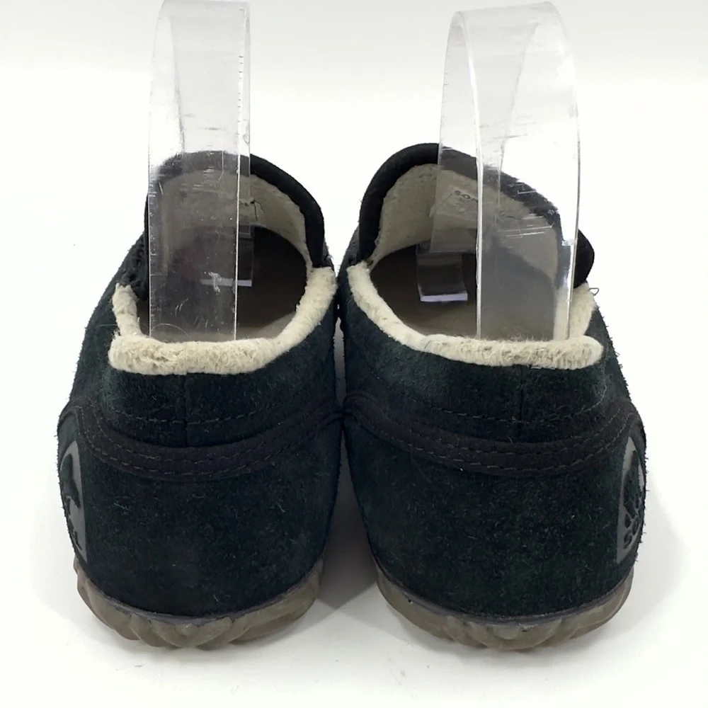 Sorel Dude Moc Slippers Mens 7 Womens 8.5 Suede Faux Fur Lined Warm Cozy Outdoor